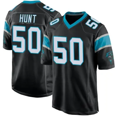 Men's Game Robert Hunt Carolina Panthers Black Team Color Jersey