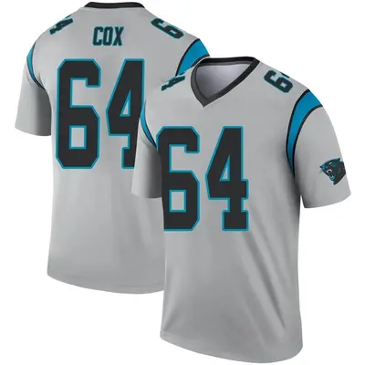 Men's Legend Bryan Cox Carolina Panthers Inverted Silver Jersey