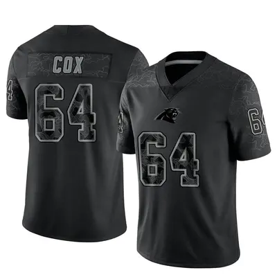 Men's Limited Bryan Cox Carolina Panthers Black Reflective Jersey