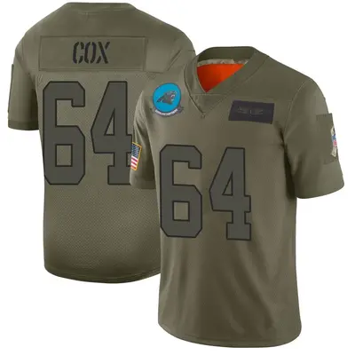 Men's Limited Bryan Cox Carolina Panthers Camo 2019 Salute to Service Jersey