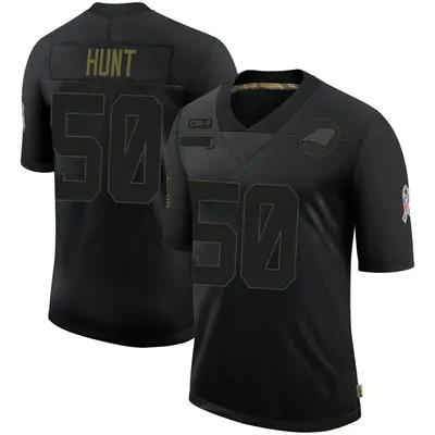 Men's Limited Robert Hunt Carolina Panthers Black 2020 Salute To Service Jersey