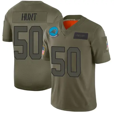 Men's Limited Robert Hunt Carolina Panthers Camo 2019 Salute to Service Jersey