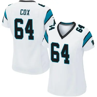 Women's Game Bryan Cox Carolina Panthers White Jersey