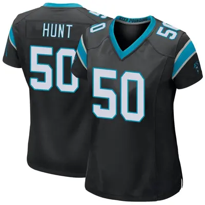 Women's Game Robert Hunt Carolina Panthers Black Team Color Jersey