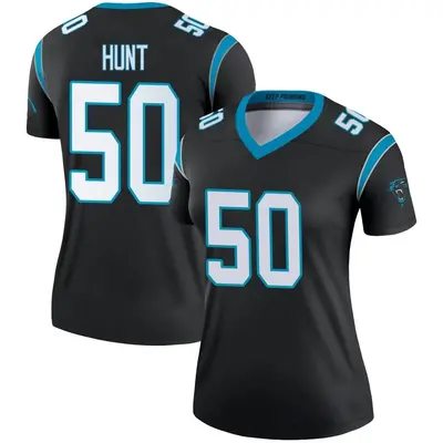 Women's Legend Robert Hunt Carolina Panthers Black Jersey