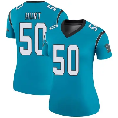Women's Legend Robert Hunt Carolina Panthers Blue Color Rush Jersey