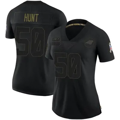 Women's Limited Robert Hunt Carolina Panthers Black 2020 Salute To Service Jersey