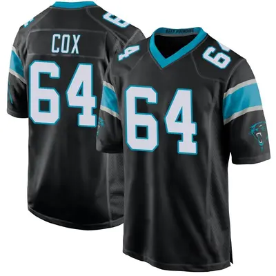 Youth Game Bryan Cox Carolina Panthers Black Team Color Jersey