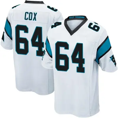 Youth Game Bryan Cox Carolina Panthers White Jersey