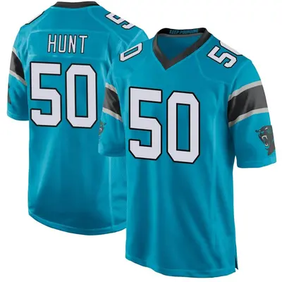 Youth Game Robert Hunt Carolina Panthers Blue Alternate Jersey