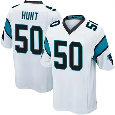 Youth Game Robert Hunt Carolina Panthers White Jersey