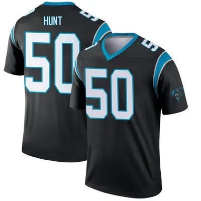 Youth Legend Robert Hunt Carolina Panthers Black Jersey