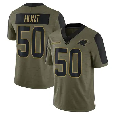 Youth Limited Robert Hunt Carolina Panthers Olive 2021 Salute To Service Jersey