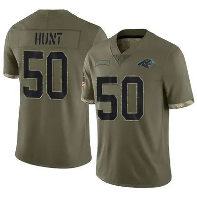 Youth Limited Robert Hunt Carolina Panthers Olive 2022 Salute To Service Jersey